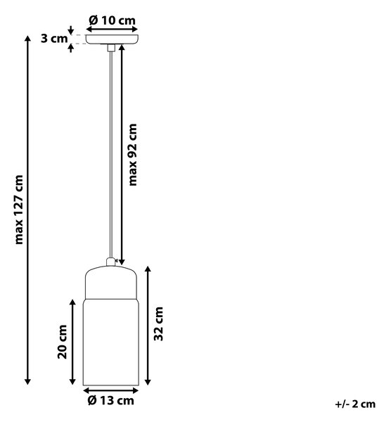 Závesná lampa biela priehľadná sklenené tienidlo geometrický valcovitý tvar moderný industriálny štýl obývačka jedáleň