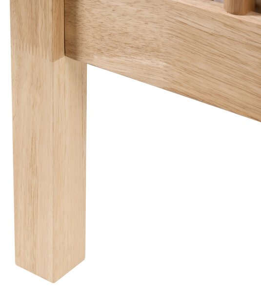 Rám postele s baldachýnom svetlohnedá kaučukové drevo 160 x 200 cm lamelové čelo minimalistický dizajn
