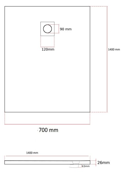 Gamma Erga Oldaf, SMC obdĺžniková sprchová vanička 140 x 70 cm, biela matná, ERG-GMA-OL-70140