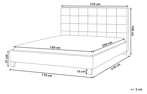 Posteľ tmavosivá látkové čalúnenie 160 x 200 cm vysoké prešívané čelo moderný štýl spálňa