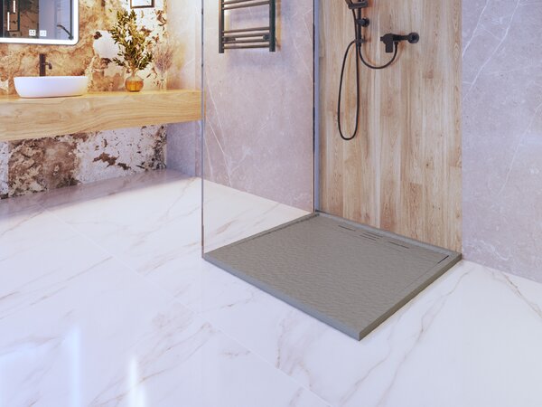 Gamma Erga Almac, SMC sprchová vanička 90 x 90 x 3 cm, šedá matná, ERG-GMA-AL-9090G