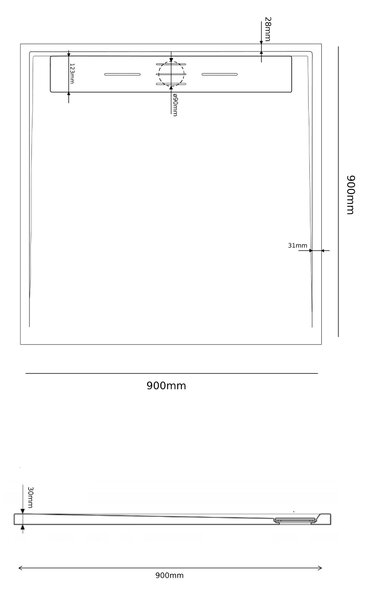 Gamma Erga Almac, SMC sprchová vanička 90 x 90 x 3 cm, šedá matná, ERG-GMA-AL-9090G