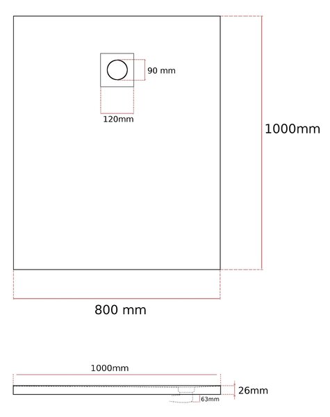 Gamma Erga Oldaf, SMC obdĺžniková sprchová vanička 100 x 80 cm, šedá matná, ERG-GMA-OL-80100G