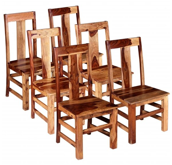 Jedálenské stoličky, 6 ks, drevený masív sheesham