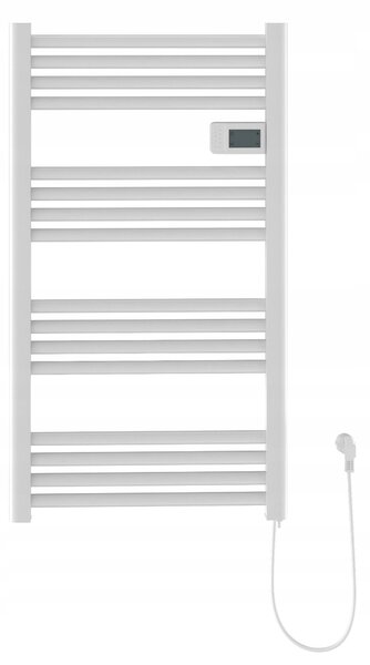 Erga Pago, elektrické vykurovacie teleso 540x960 mm s digitálnym termostatom, 500W, biela matná, ERG-LAV-GRZE-E-ALU-960540-WH