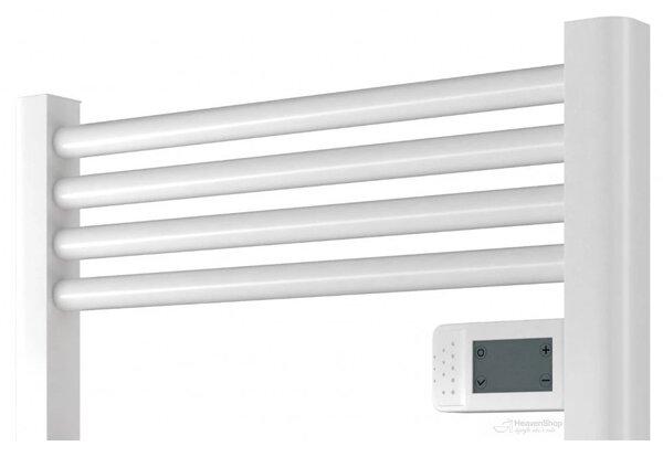 Erga Pago, elektrické vykurovacie teleso 540x960 mm s digitálnym termostatom, 500W, biela matná, ERG-LAV-GRZE-E-ALU-960540-WH