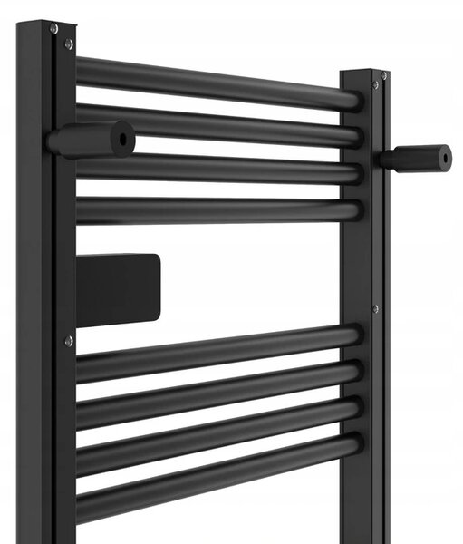 Erga Pago, elektrické vykurovacie teleso 960x540 mm s digitálnym termostatom, 500W, čierna matná, ERG-LAV-GRZE-E-ALU-960540-BK