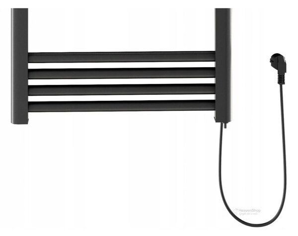 Erga Pago, elektrické vykurovacie teleso 960x540 mm s digitálnym termostatom, 500W, čierna matná, ERG-LAV-GRZE-E-ALU-960540-BK