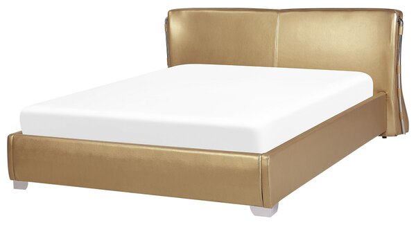 Vodná posteľ EU Super King, 160 x 200 cm, zlatá koža s moderným príslušenstvom