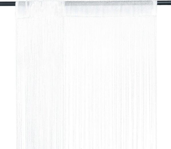 Šnúrkový záves, 2 ks, 140x250 cm, biely