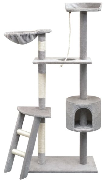 Škrabadlo pre mačky so sisalovými stĺpikmi, 150 cm, šedé