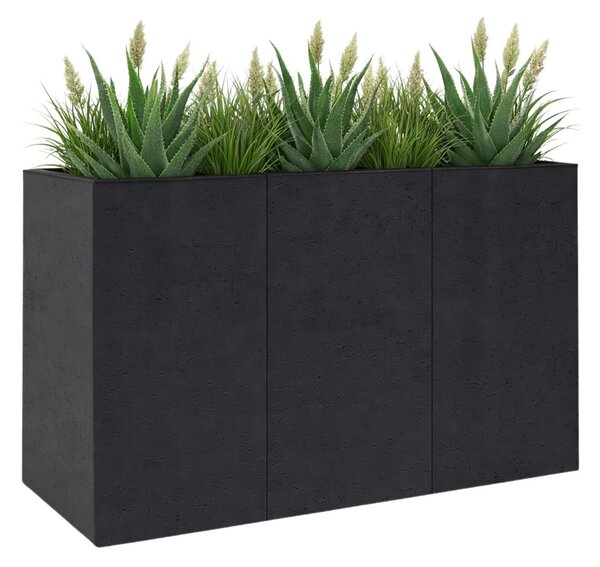 HowHomely Květináč na kolečkách BETONIQUE 90x60 cm černý beton II