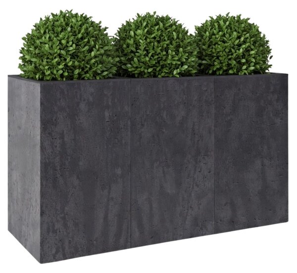 HowHomely Květináč na kolečkách BETONIQUE 90x60 cm černý beton
