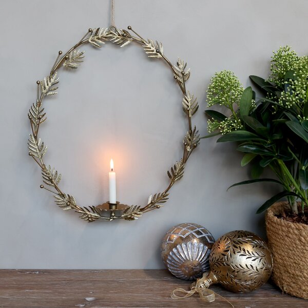Nástenný svietnik Wreath Antique Brass