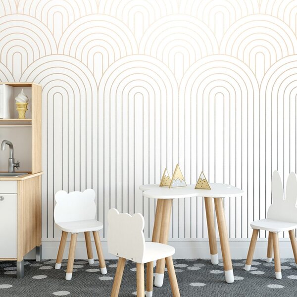 Tapeta tieňovaný vzor dúhy Mid-Century