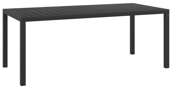 Záhradný stôl, čierny 185x90x74 cm, hliník a WPC
