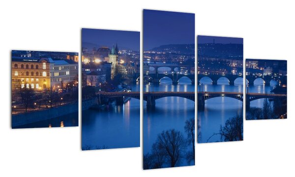 Obraz večerné Prahy (Obraz 125x70cm)