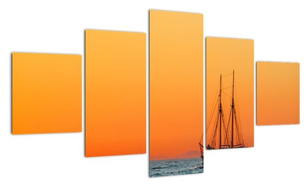 Plachetnica na mori - moderný obraz (Obraz 125x70cm)
