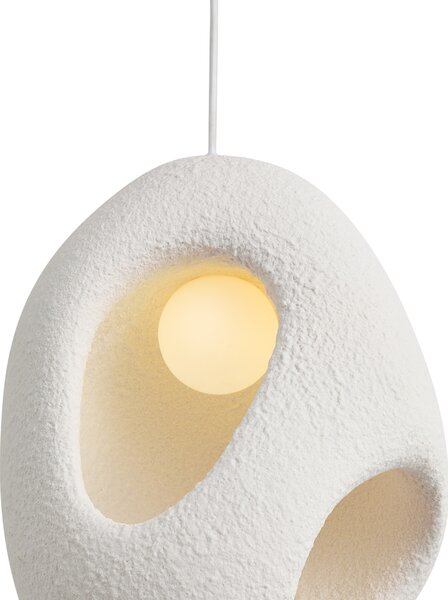 Japandi Závesná lampa biela s organickým tienidlom 3-svetelná - Moonstone