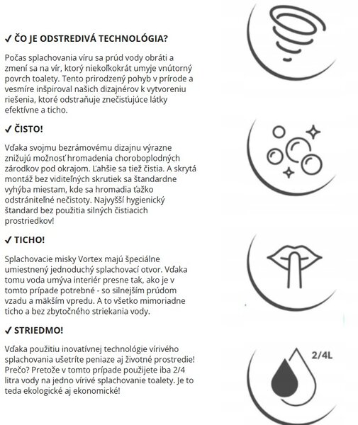 Laveo Kvadrato Cycleon 2.0, závesná WC misa s toaletným sedadlom z duroplastu, Vortex splachovanie, biela lesklá, LAV-VMK_610S