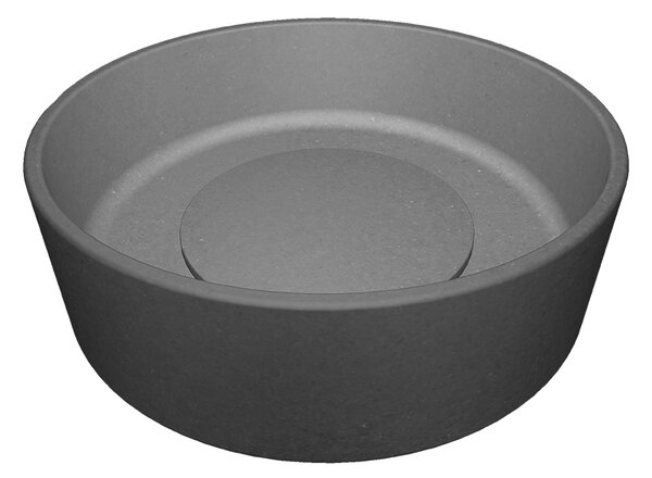 Laveo Perl, granitové umývadlo na dosku 360x360x115 mm, šedá, LAV-VGP1510T