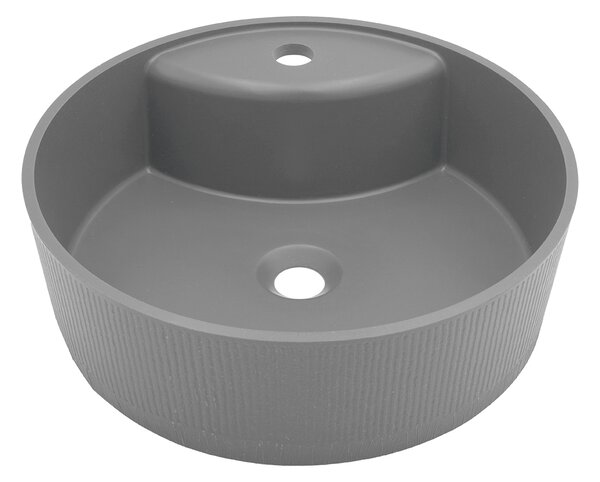 Laveo Cliff, granitové umývadlo na dosku 430x430x142 mm, šedá, LAV-VGC1510T