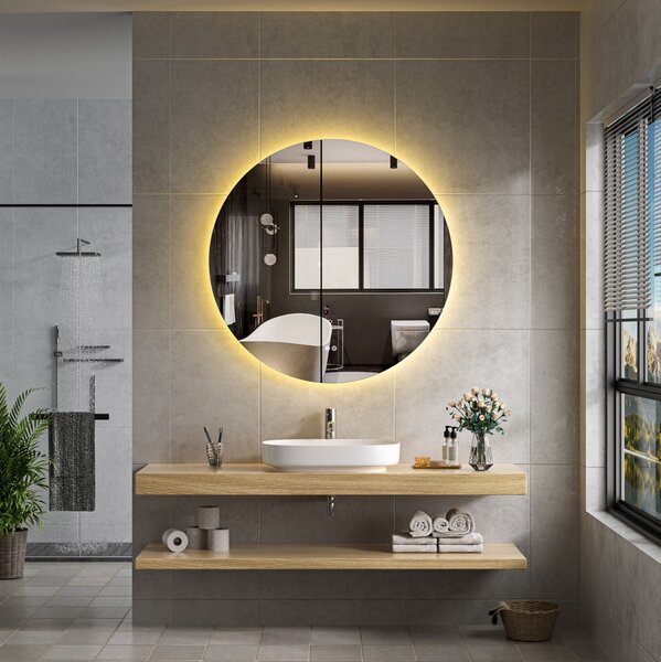 Erga Sofia, okrúhle LED zrkadlo 90cm, 2070 lm, 3 farby svetla, ERG-V01-207-9090