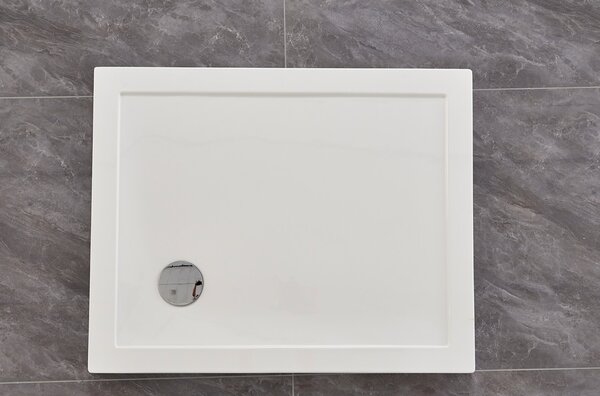 Erga Laos, obdĺžniková sprchová vanička 90x80x5cm, akrylát, biela lesklá, ERG-V06-ACR-8090S-WH-CR