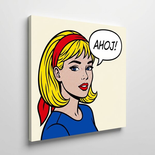 Komiksový obraz z fotky – pop-art darček na plátne s vlastnou bublinou - 30 × 30 cm