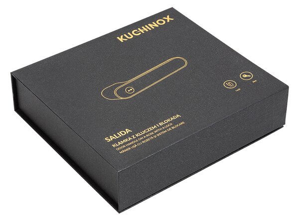 Kuchinox Salida, kľučka na dvere s kľúčom a vnútorným zámkom, čierna matná, LAV-KSD_900A