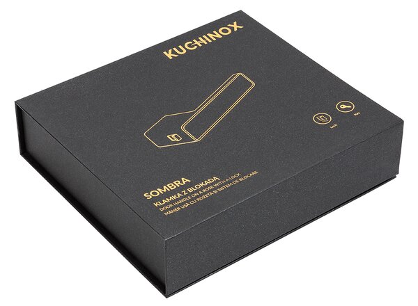 Kuchinox Sombra, kľučka na dvere s kľúčom a vnútorným zámkom, brúsená oceľ, LAV-KMB_0M0A