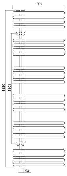 Sapho Sapho, NYMPHA vykurovacie teleso 500x1520mm, chróm, LLN152
