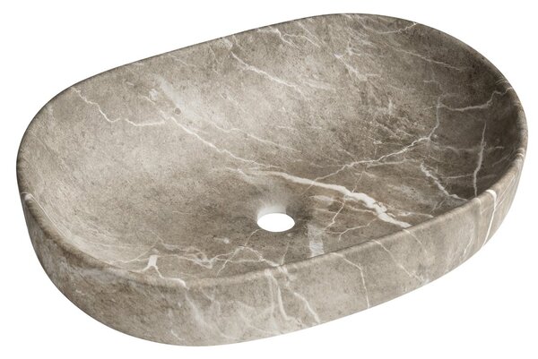 Sapho Sapho, CALEO keramické umývadlo na dosku 60x42cm, breccia marmor, CA590BM