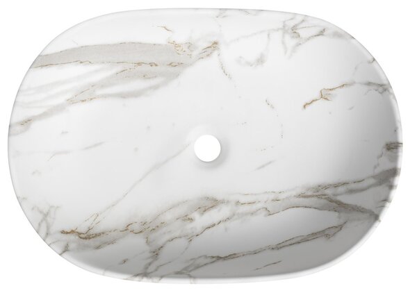 Sapho Sapho, CALEO keramické umývadlo na dosku 60x42cm, bianco carrara, CA590BC