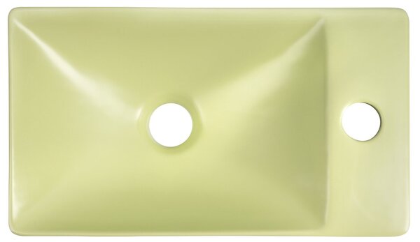 Sapho Sapho, MARGITHA keramické umývadlo 38x22cm, otvor pre batériu vpravo, pistáciová, MGT38223