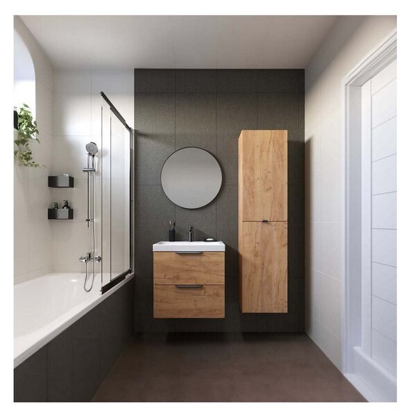 Cersanit Malika, závesná umývadlová skrinka 594x450x551 mm, dub, S598-045-DSM