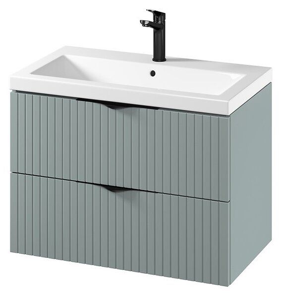 Cersanit Tirso, závesná umývadlová skrinka 794x447x572 mm + keramické umývadlo, zelená matná, S801-540