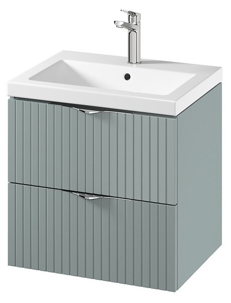 Cersanit Tirso, závesná umývadlová skrinka 594x447x572 mm + keramické umývadlo, zelená matná, S801-544