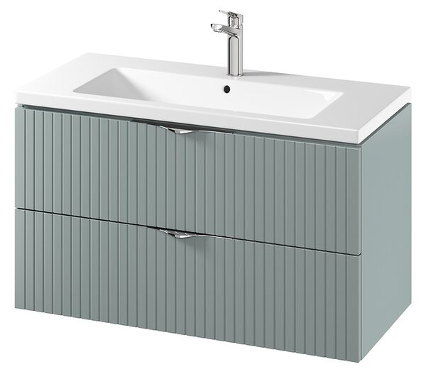 Cersanit Tirso, závesná umývadlová skrinka 994x447x572 mm + keramické umývadlo, zelená matná, S801-546