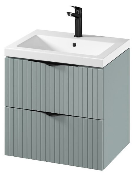 Cersanit Tirso, závesná umývadlová skrinka 594x447x572 mm + keramické umývadlo, zelená matná, S801-544