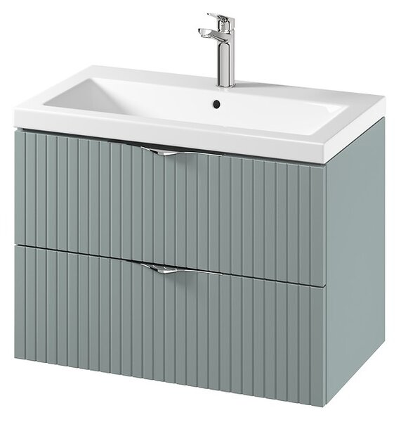 Cersanit Tirso, závesná umývadlová skrinka 794x447x572 mm + keramické umývadlo, zelená matná, S801-540