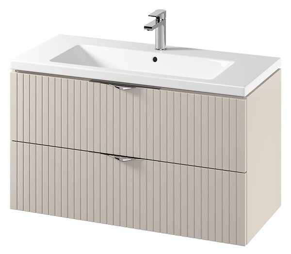 Cersanit Tirso, závesná umývadlová skrinka 994x447x572 mm + keramické umývadlo, béžová matná, S801-548