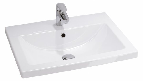 Cersanit Tirso, závesná umývadlová skrinka 594x447x572 mm + keramické umývadlo, čierna matná, S801-586