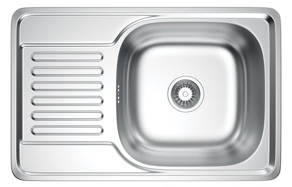 Erga HD, 1-komorový oceľový drez 660x420x160 mm, dekor hladký brúsený satén, ERG-MLS-HD6642