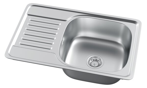 Erga HD, 1-komorový oceľový drez 660x420x160 mm, dekor hladký brúsený satén, ERG-MLS-HD6642