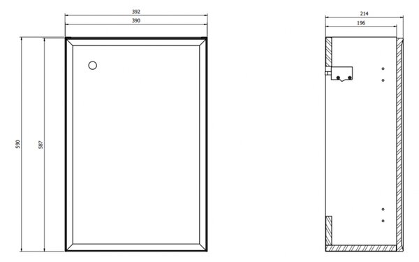 Cersanit Mille, závesná WC skrinka pod umývadlo 392x214x590 mm, biela matná, S1022-002