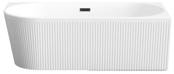 Invena Invena, voľne stojaca vaňa 170x80x58 cm, pravá, biela lesklá, čierny prepad, INV-AN-02-14P-KPL