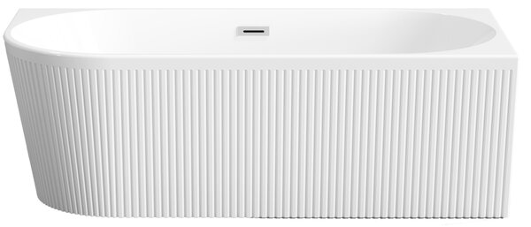 Invena Invena, voľne stojaca vaňa 170x80x58 cm, pravá, biela lesklá, chrómový prepad, INV-AN-02-11P-KPL