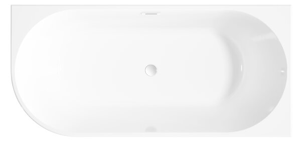 Invena Invena, voľne stojaca vaňa 170x80x58 cm, pravá, biela lesklá, chrómový prepad, INV-AN-02-11P-KPL