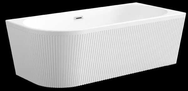 Invena Invena, voľne stojaca vaňa 170x80x58 cm, pravá, biela lesklá, chrómový prepad, INV-AN-02-11P-KPL